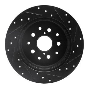 Lexus GS430 Brake Rotor (1) - Rear Left - R1 Concepts - Drilled & Slotted - Black - `98-`10